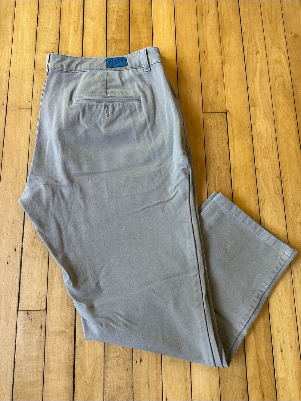 Men’s Light Gray Chino Pants by Mugsy - Classic Straight Fit